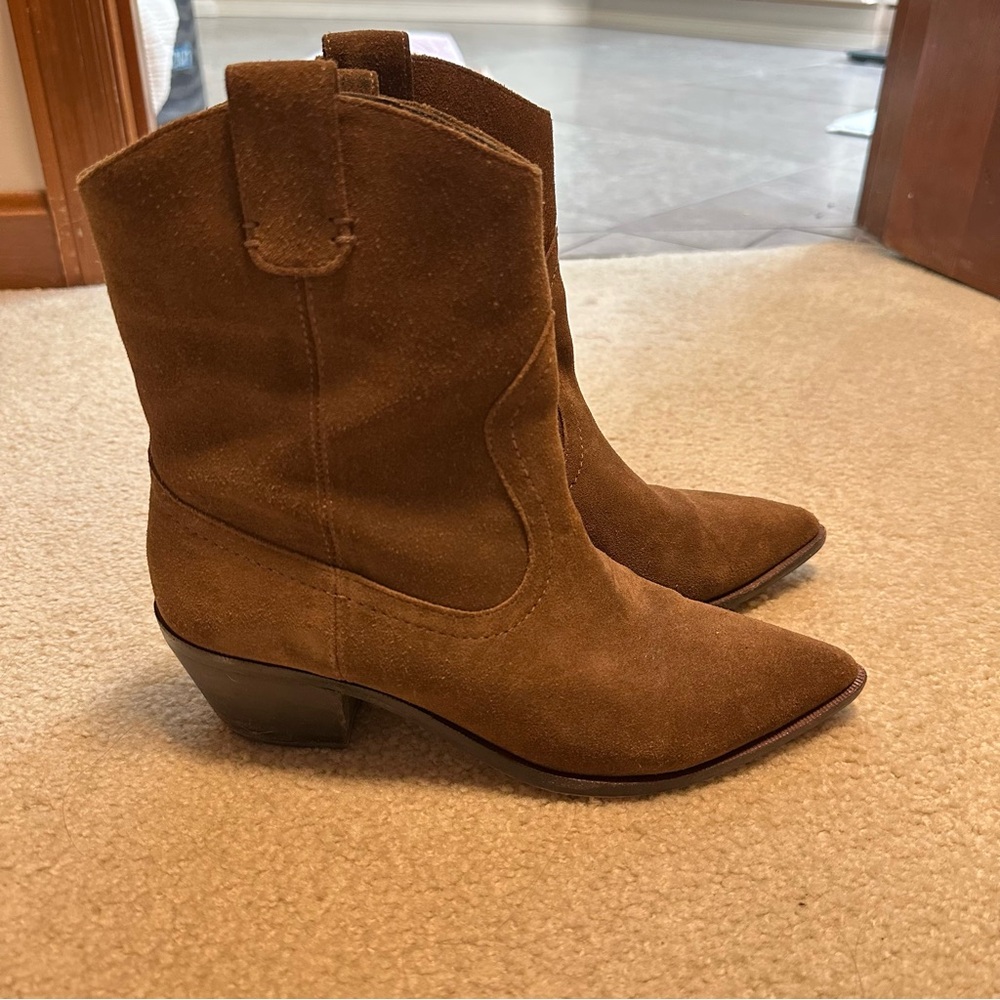 J. Crew Brown Suede Ankle Boots - Picture 3 of 3